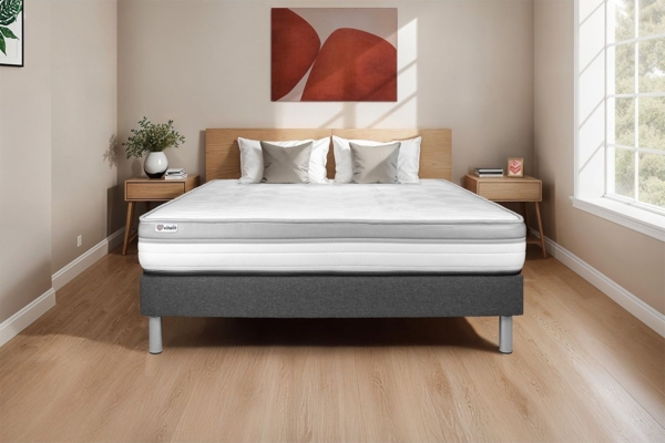 VITAL RELAX matratze 160x220 cm + Bettgestell mit lattenrost, Härtegrad 4, Rückstellschaum, Höhe : 18 cm
