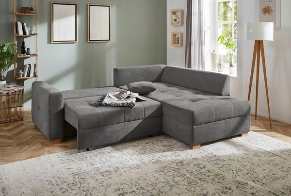 Jockenhöfer Gruppe Ecksofa Heidelberg L-Form, inklusive Bettfunktion, Bettkasten, Ottomane links oder rechts