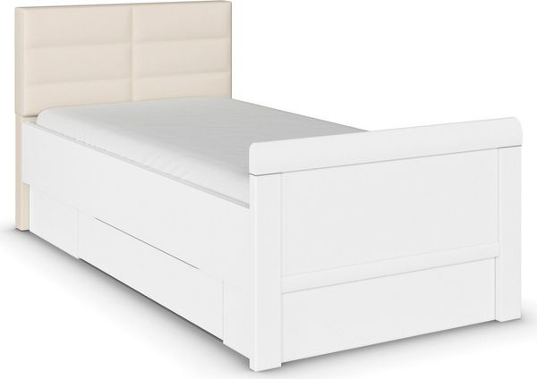 rauch Stauraumbett Bett Einzelbett Stollenbett Bettkästen EVELYN, in Komforthöhe mit Polsterkopfteil sowie Schubladen MADE IN GERMANY