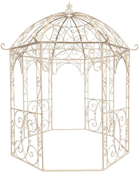 Pavillon LIV Antik - 284 x 263 x 313 cm, Metall, Antik-Creme | Gartenpavillon Zierpavillon Gartendeko
