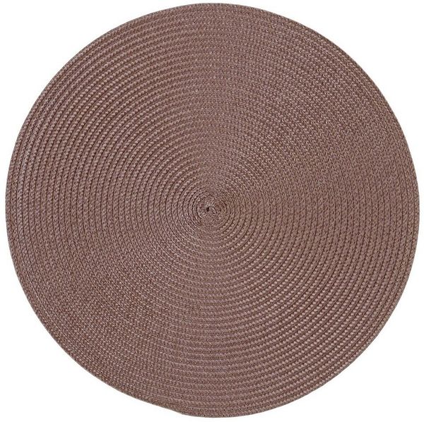 Haus und Deko Platzset Platzset rund ca. 35 cm Ø abwaschbar Bast Optik Tischset Platzdeckche, (1-St)