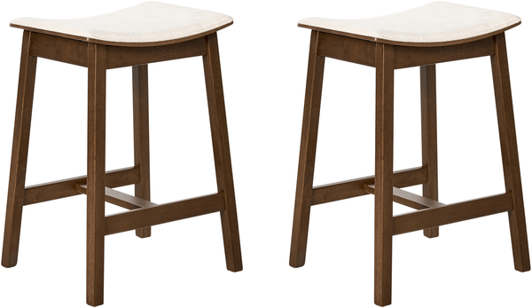 Set mit 2 Barhockern DIXON Holz Cremeweiß Dunkelbraun