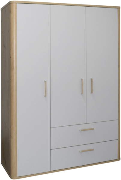 Kleiderschrank >Lilly< (BxHxT: 138x189x51 cm) asteiche / kreidegrau matt lack Bild 3