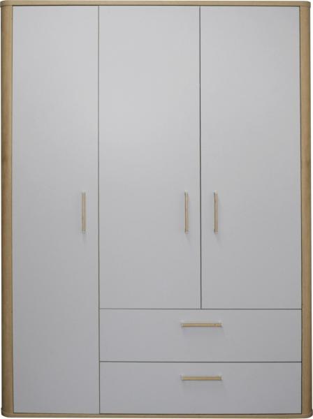 Kleiderschrank >Lilly< (BxHxT: 138x189x51 cm) asteiche / kreidegrau matt lack Bild 1