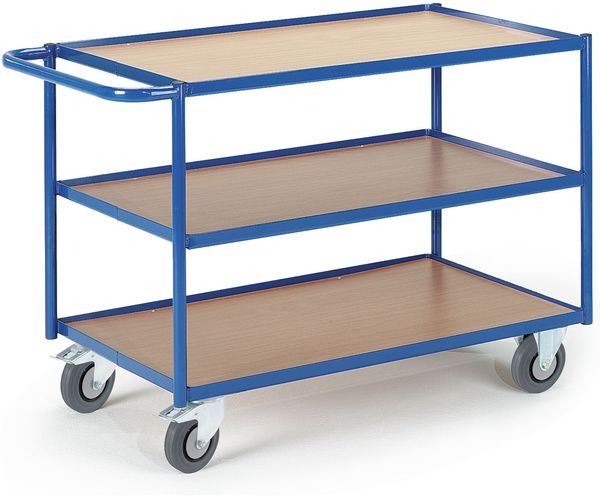 Rollcart Tischwagen mit 3 Etagen im Buchendekor 990x590mm