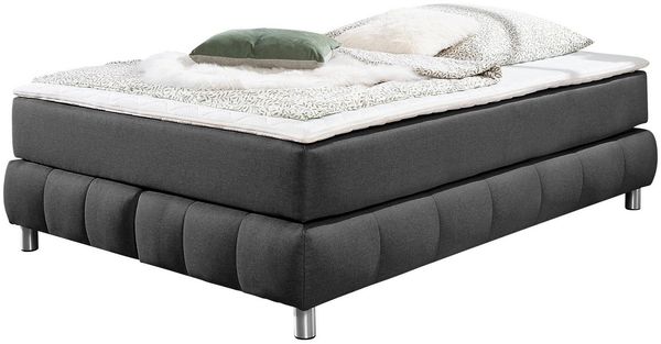 Home affaire Boxspringbett Salo, Ohne Kopfteil, inkl. Topper, auch in Überlänge 220 cm