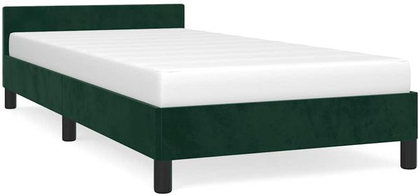 Einzelbettgestell Design für Erwachsene ohne Matratze Dunkelgrün 100x200 cm Samt d4752e