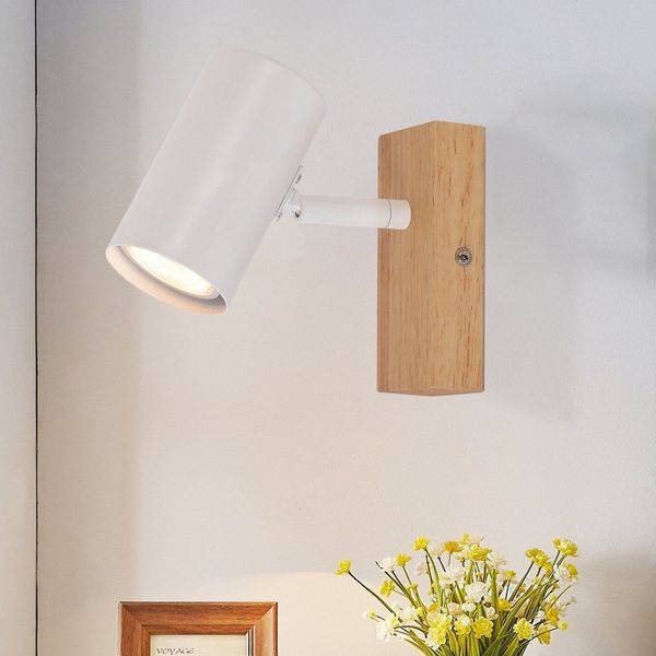 Nettlife Wandstrahler Innen Schwarz Holz Metall Modern GU10 Flurlampe Deckenspots, Schwenkbar 350°, LED wechselbar, für Wohnzimmer Schlafzimmer Küche Treppe Esszimmer