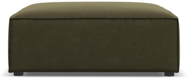 Micadoni Samtstoff Pouf Hocker Jodie | Bezug Green | Beinfarbe Black Plastic