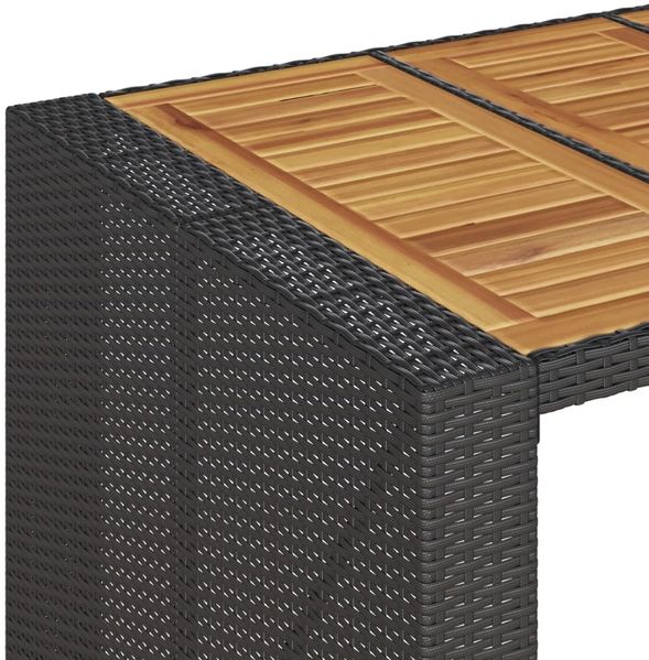 vidaXL 5-tlg. Gartenbar-Set mit Kissen Schwarz Poly Rattan 3261515 Bild 7