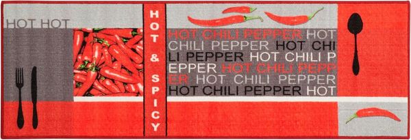 Andiamo Küchenläufer Hot Pepper, rechteckig, Höhe: 5 mm, Motiv Peperoni/Chili, Küche, waschbar, Kundenliebling