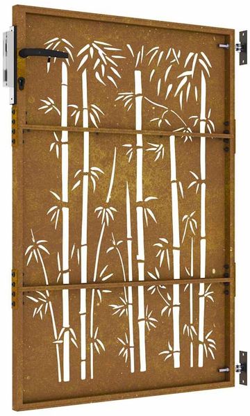 vidaXL Gartentor 85x150 cm Cortenstahl Bambus-Design 153235 Bild 7
