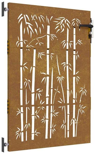 vidaXL Gartentor 85x150 cm Cortenstahl Bambus-Design 153235 Bild 2