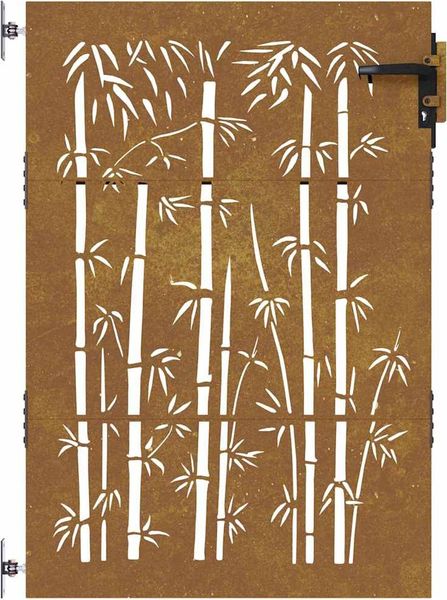 vidaXL Gartentor 85x150 cm Cortenstahl Bambus-Design 153235 Bild 4