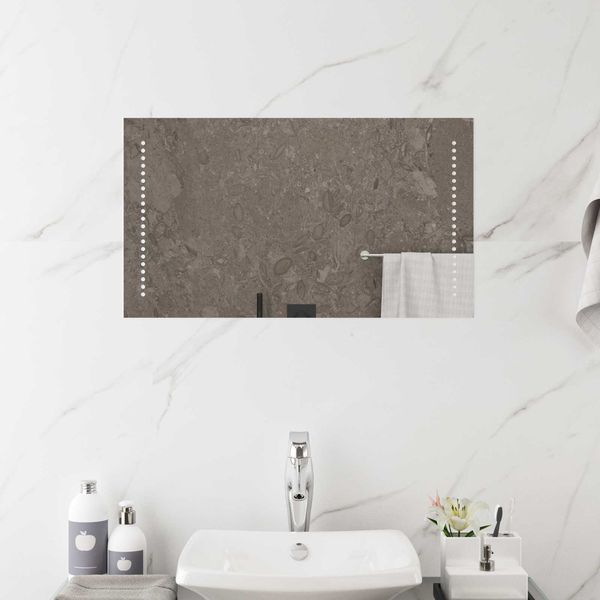 vidaXL LED-Badezimmerspiegel Transparent 40x70 cm Gehärtetes Glas 42045776