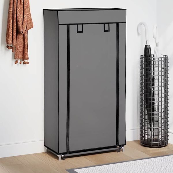 vidaXL Schuhschrank mit Abdeckung Grau 58 x 28 x 106 cm Stoff 282430