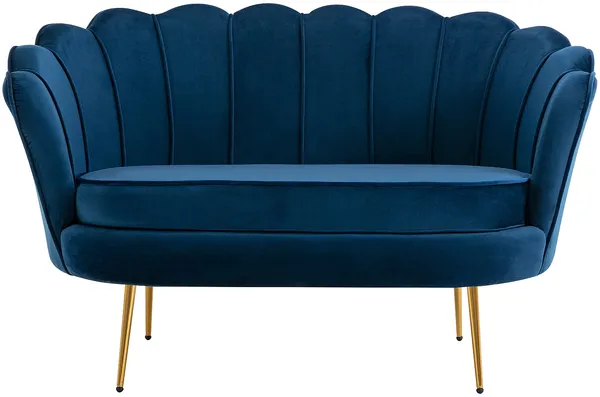 Vente-unique - DANDELION Sofa SamtStoff Blau - B 73 cm x H 78 cm x L 124 cm