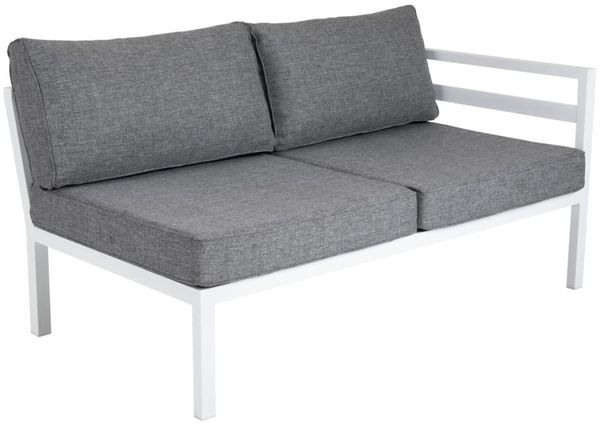Gartenecksofa Weldon mit Kissen aus Aluminium, modern, weiß-grau, komfortabel für 4–5 Personen Bild 2