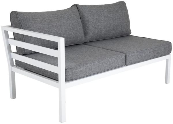 Gartenecksofa Weldon mit Kissen aus Aluminium, modern, weiß-grau, komfortabel für 4–5 Personen Bild 3