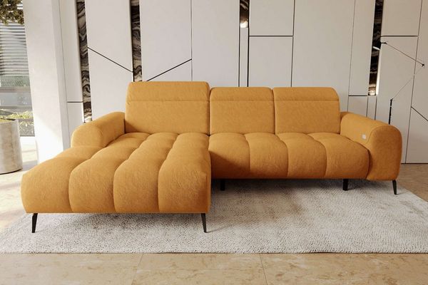 99rooms Ecksofa Milano, Sofa, L-Form, mit elektrischer Sitztiefenverstellung, Chenille APHRODITE