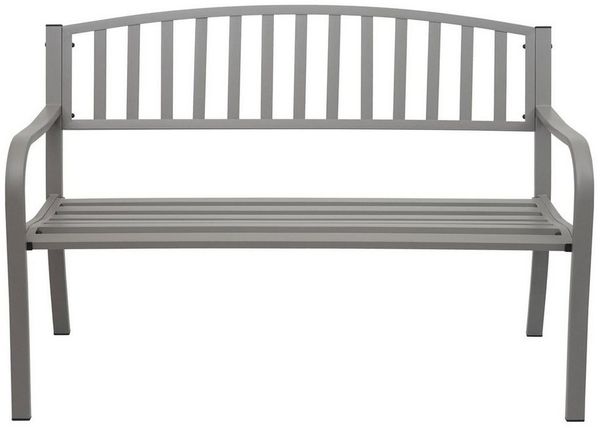 PROREGAL® Gartenbank 87 x 128 x 58 cm Bank Sitzbank 2-Sitzer pulverbeschichteter Stahl Bild 2