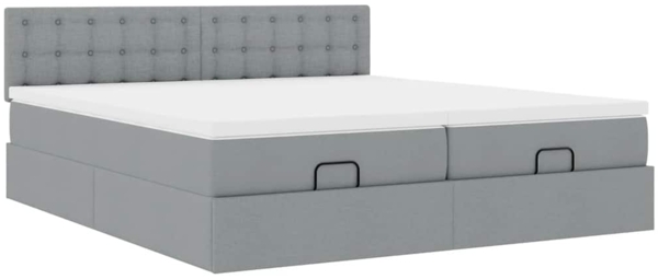 vidaXL Ottoman-Bett mit Matratzen Hellgrau 160x200 cm Stoff 3312029 Bild 5