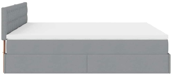vidaXL Ottoman-Bett mit Matratzen Hellgrau 160x200 cm Stoff 3312029 Bild 9