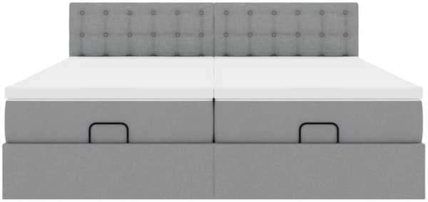 vidaXL Ottoman-Bett mit Matratzen Hellgrau 160x200 cm Stoff 3312029 Bild 6