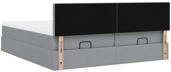 vidaXL Ottoman-Bett mit Matratzen Hellgrau 160x200 cm Stoff 3312029 Bild 10