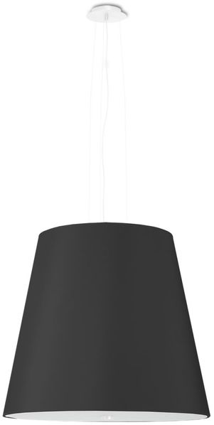 Pendelleuchte, Weiß, Schwarz, Stoff, Glas, Stahl, H 110 cm