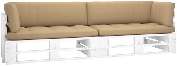 vidaXL 2-Sitzer-Palettensofa Weiß Imprägniertes Kiefernholz 3066640