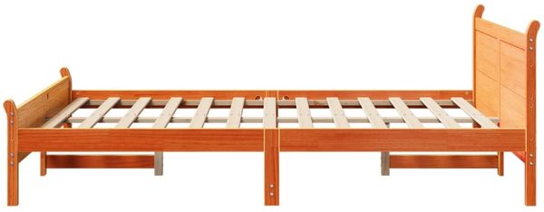 vidaXL Massivholzbett ohne Matratze Wachsbraun 140x200 cm Kiefernholz 855593 Bild 5