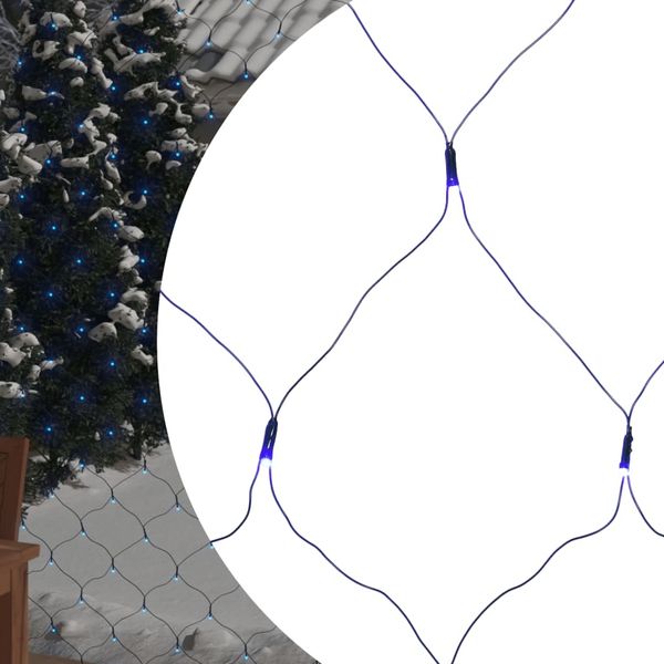 vidaXL LED-Lichternetz Blau 3x3 m 306 LEDs Indoor Outdoor 328780