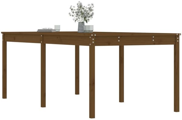Gartentisch, Balkontisch, Küchentisch Honigbraun 203,5 x 100 x 76 cm Massivholz Kiefer Bild 4