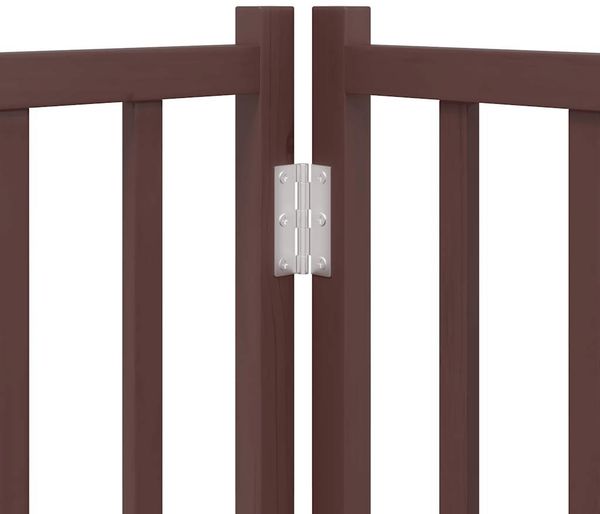 vidaXL 12-tlg. Hundetor mit Tür Faltbar Braun 960 cm Pappelholz 3155748 Bild 8