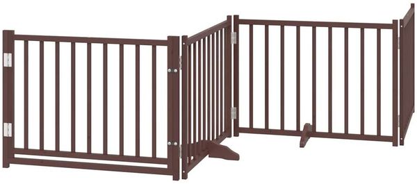 vidaXL 12-tlg. Hundetor mit Tür Faltbar Braun 960 cm Pappelholz 3155748 Bild 3