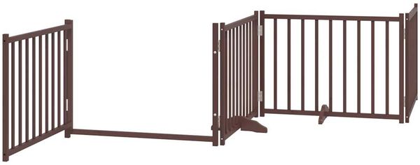 vidaXL 12-tlg. Hundetor mit Tür Faltbar Braun 960 cm Pappelholz 3155748 Bild 4