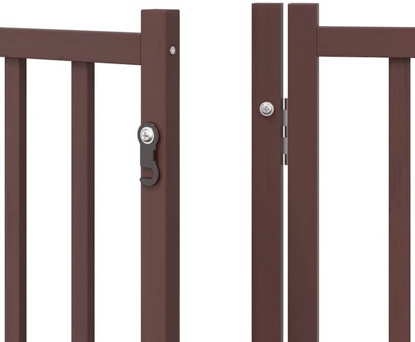 vidaXL 12-tlg. Hundetor mit Tür Faltbar Braun 960 cm Pappelholz 3155748 Bild 9