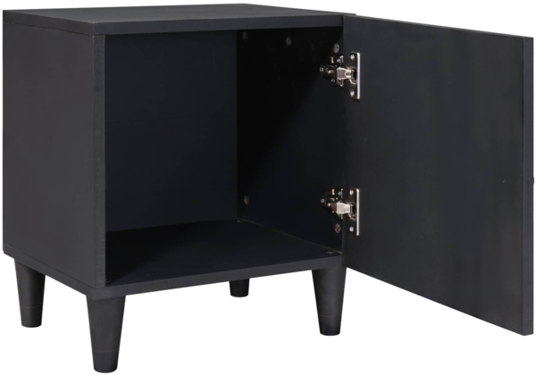 vidaXL Nachttisch mit Tür 2 pcs Schwarz 40 x 33 x 46 cm 4018697