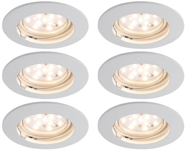 6er Set Design Einbaustrahler Spots Alu Paulmann