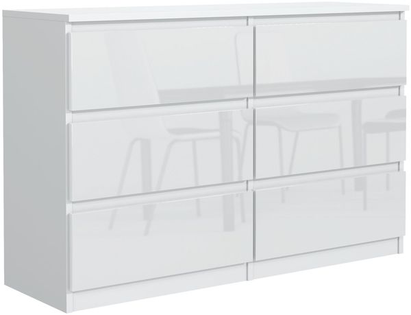 MAGOWA Schubkastenkommode Kommode 140cm - moderne Kommode mit 6 Schubladen für viel Stauraum, Breite 140 cm - Tiefe 39 cm - Höhe 79 cm