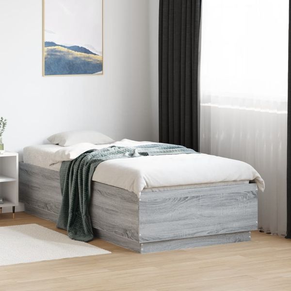 vidaXL Bettgestell Grau Sonoma 75x190 cm Holzwerkstoff 3209763