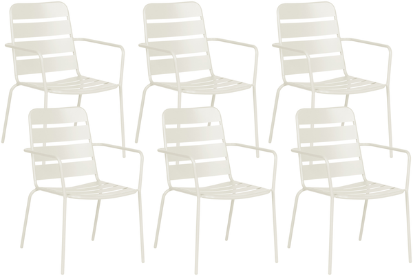 Gartenstuhl 6er Set TERENZO Metall Hellbeige