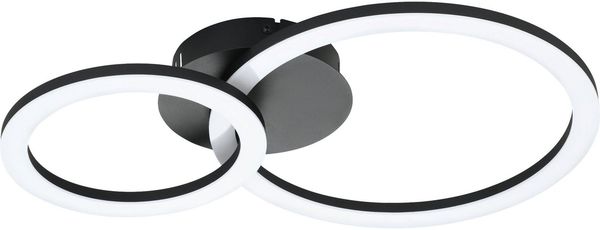 Eglo 900322 Deckenleuchte PARRAPOS-Z Stahl schwarz, Kunststoff weiss LED 15W 3000-6500K L:44. 5cm B:30cm H:7cm dimmbar mit Connect-Z Funktion