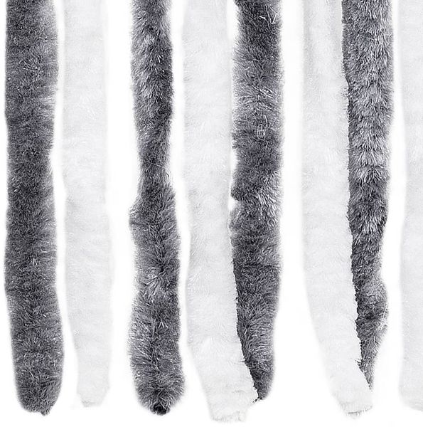 vidaXL Insektenschutz-Vorhang Grau und Weiß 90x220 cm Chenille 241224 Bild 5