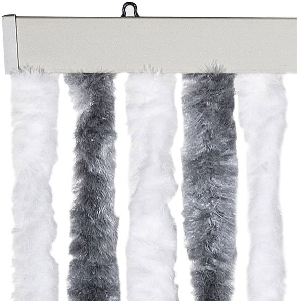 vidaXL Insektenschutz-Vorhang Grau und Weiß 90x220 cm Chenille 241224 Bild 4