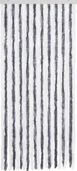 vidaXL Insektenschutz-Vorhang Grau und Weiß 90x220 cm Chenille 241224 Bild 3