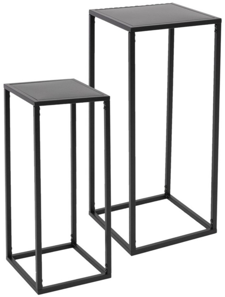 ML-DESIGN Blumenständer Pflanzenständer Set aus Metall Pflanztopf Deko Blumenhocker (2 St), Blumentopfständer Schwarz Wetterfeste und robuste Blumentopfhalter