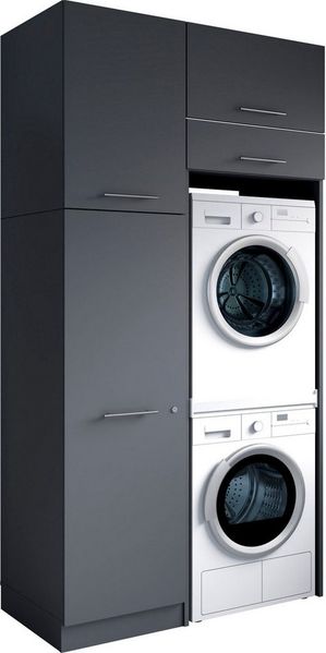 Laundreezy Mehrzweckschrank-Set Laundreezy, 4-tlg. Mehrzweckschrank-Set B/H/T 118/238/68 cm, (4-St), Breite 118 cm, Soft-Close-Funktion, höhenverstellbare Füße