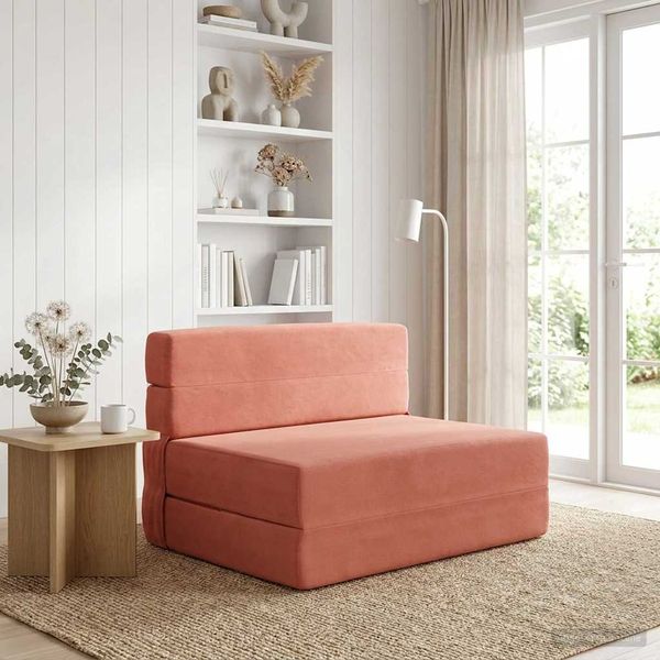 vidaXL Klappsofa Bett Rot-Orange 100 x 80 x 60 cm Stoff 900118